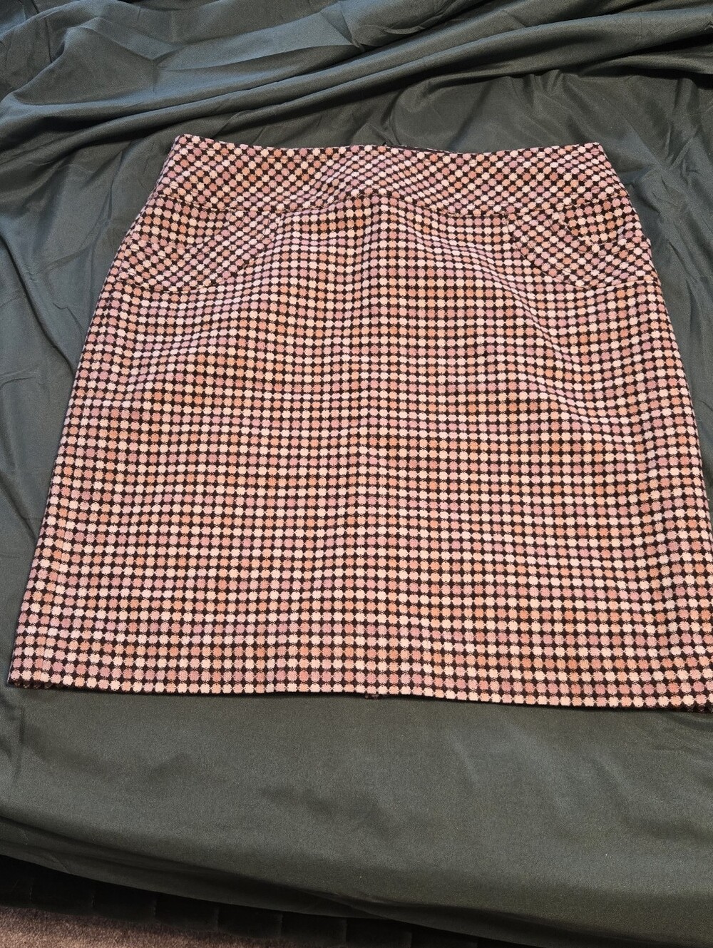 LOFT Pink and Black Geo-Print Mini Skirt
